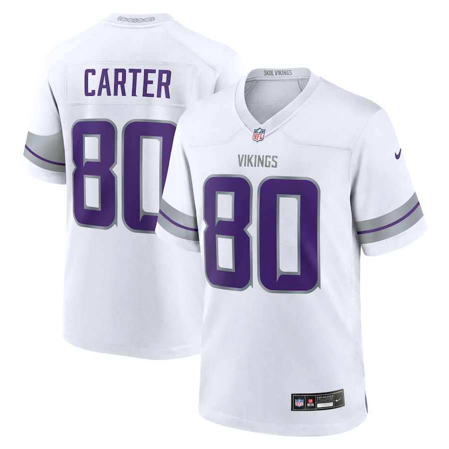 Men Minnesota Vikings 80 Cris Carter Nike White Alternate Retired Player Game NFL Jersey